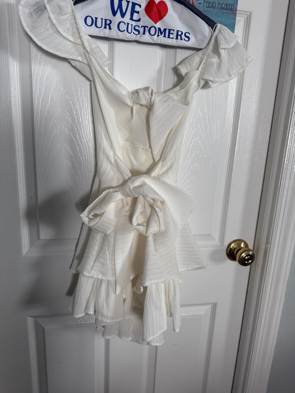 Altar'd State White Ruffled Textured Sleeveless Dress - Picture 2 of 4